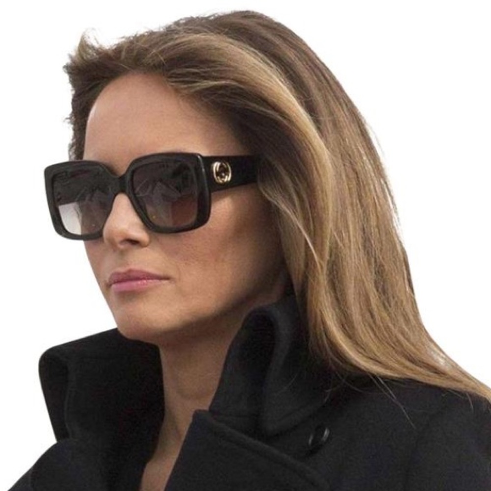 New Authentic GUCCI Gradient Grey Square Ladies Sunglasses GG0141SN 001 53 - Picture 3 of 11